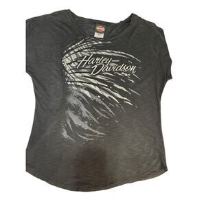 Harley-Davidson San Diego Tee Women’s Large Gray Black Burnout Graphic Biker Top